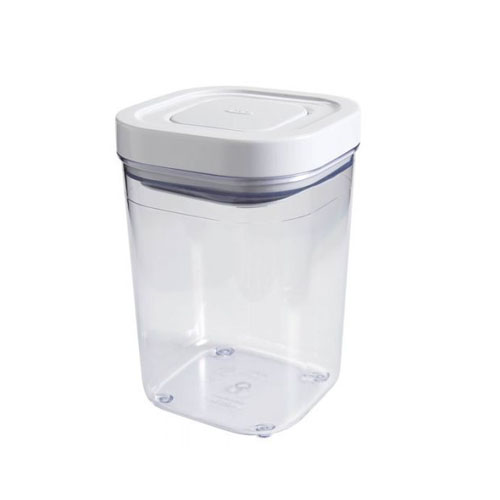 Bistro White Rectangle Airtight Food Storage Container, 2.8qt
