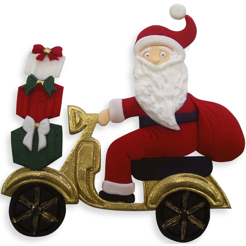 JEM Cutters Scooter Santa, Set of 10 Plastic Gumpaste Cutters