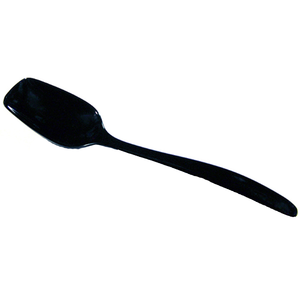 10" Melamine Food Serving Spoon, Black