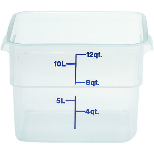 Cambro 12SFSPP190 Translucent Square Storage Container 12 Qt. - 11-1/4" 12-1/4" x 8-3/4" High