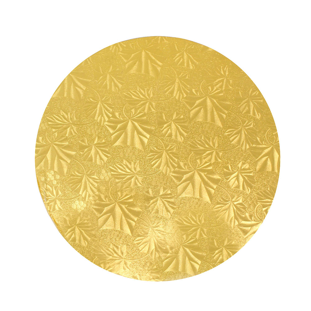 Round Gold Foil Cake Drum Board, 24" x 1/2" High, Pack of 6