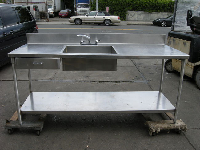 Stainless Steel 1 Compartment Commercial Stainless Steel Sink With Draw