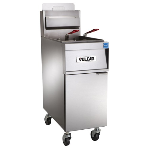 Vulcan 1TR45A-2 Freestanding LP Gas Fryer 45 lb. Oil Cap. w/ Solid State Analog Knob Control