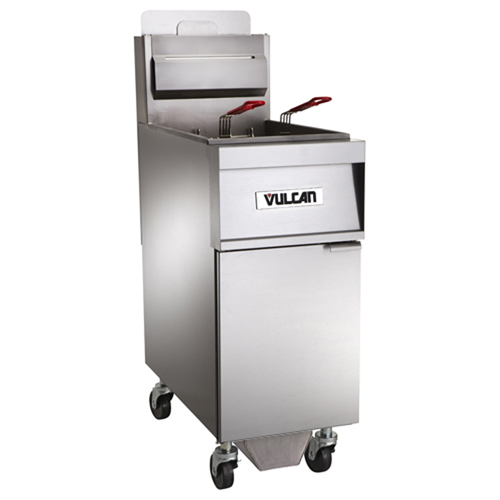 Vulcan 1TR45AF-2 Freestanding LP Gas Fryer 45 lb. Oil Cap. w/ Solid State Analog Knob Control