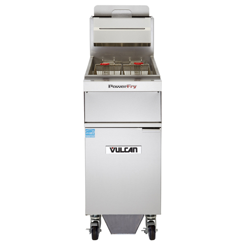 Vulcan 1VK45AF-1 PowerFry Natural Gas Fryer - 45 lb. Oil Cap. w/ Solid State Analog Knob Control