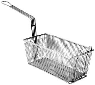 FMP Standard Fry Basket 12-7/8" x 6-1/2" x 5-7/16": Twin, Front Hook