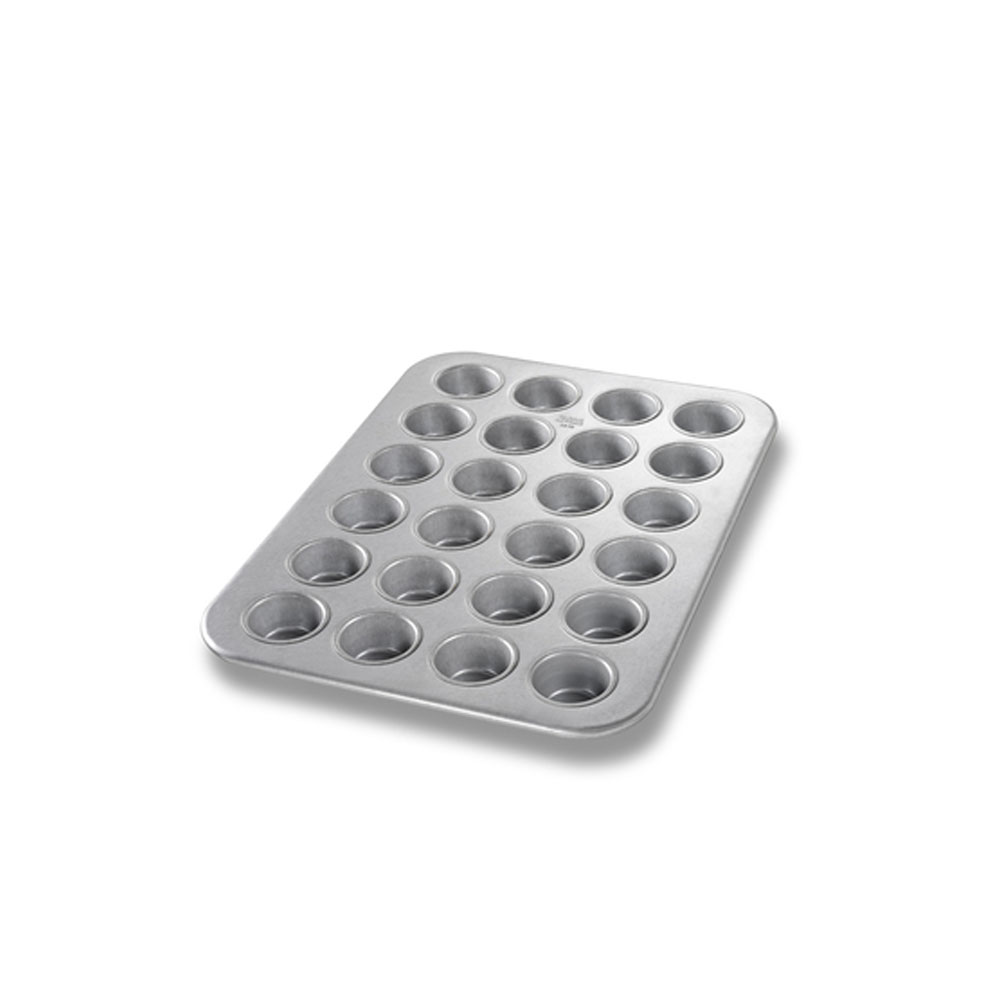 24 Cup Aluminized Steel 1.75 oz. Mini Muffin Pan. Overall Size 13" x 18"