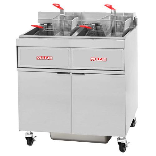 Vulcan 2GR85MF Freestanding Natural Gas Fryers - 170 lbs OIl Cap. - Millivolt Control 