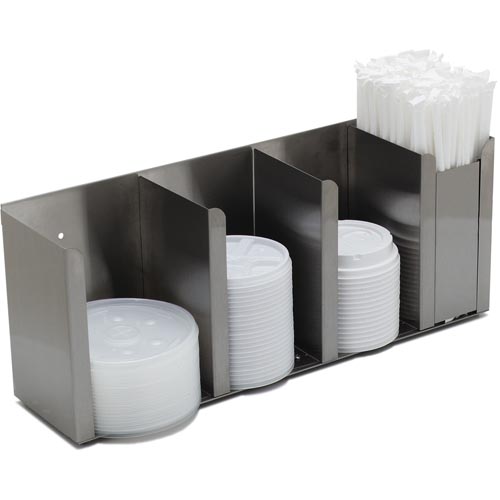 Carlisle 388804L 4 Station Lid/Straw Dispenser Lid, Straws and