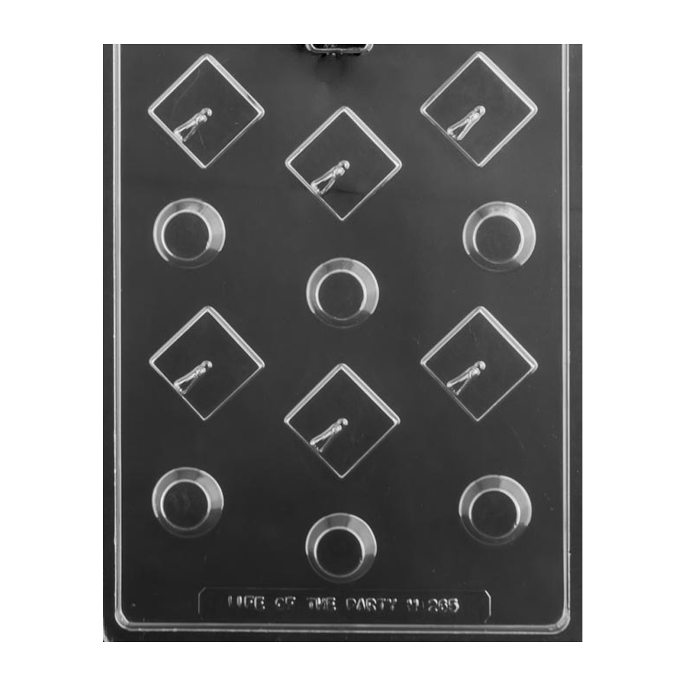 3D Graduation Cap Plastic Chocolate Mold, 6 Cavities