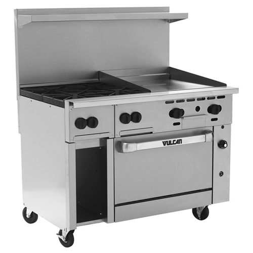 Vulcan 48C-4B24GP Endurance LP Gas Range 48", 4 Burners, 24" Manual Griddle