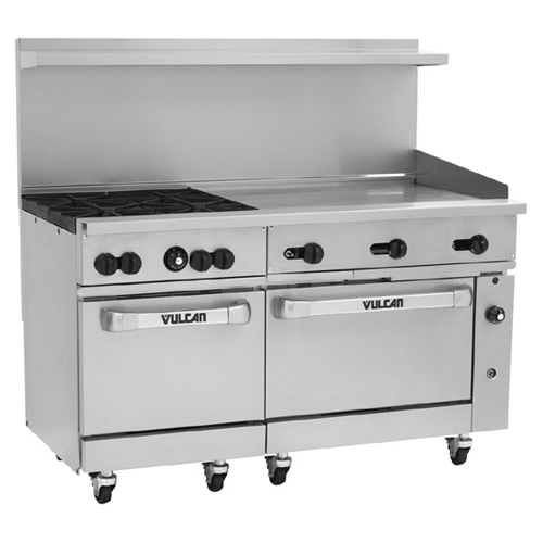 Vulcan 60SS-4B36GN Endurance Natural Gas Range 60", 4 Burners, 36" Manual Griddle