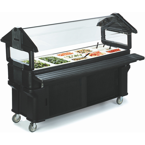 Carlisle 6611-Bk 6 ft. Six Star Portable Food Bar w/ Storage & Legs - Black