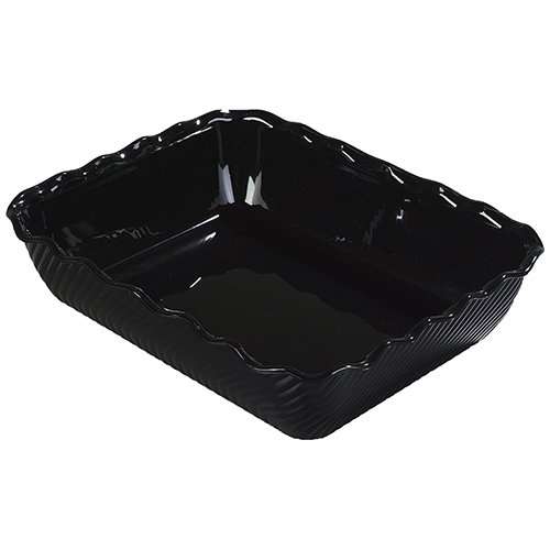 Carlisle Black 10 lb Tulip Deli Crock 13-1/16" x 10-3/8"