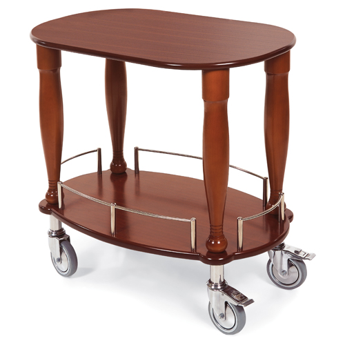 Geneva 70030 Bordeaux Gueridon Serving Cart - Oval Shaped Top, 1 Shelf