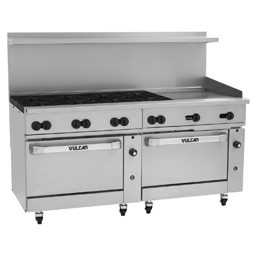 Vulcan 72CC-8B24G Endurance Natural Gas Range 72", 8 Burners, 24" Manual Griddle