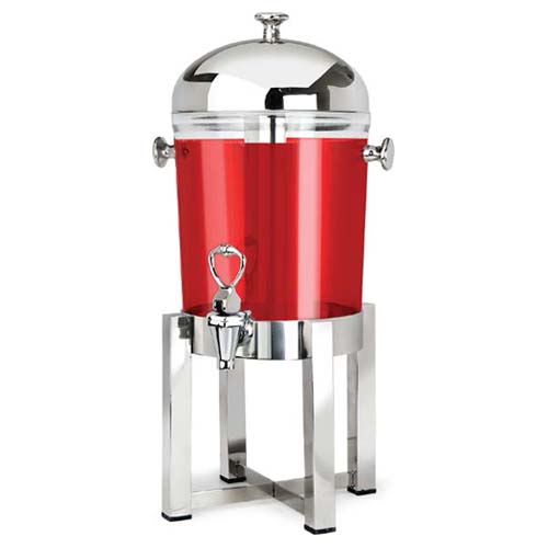 Eastern Tabletop 7522 2 Gallon Pillared Juice Dispenser with Ice Chamber - Stainless Steel