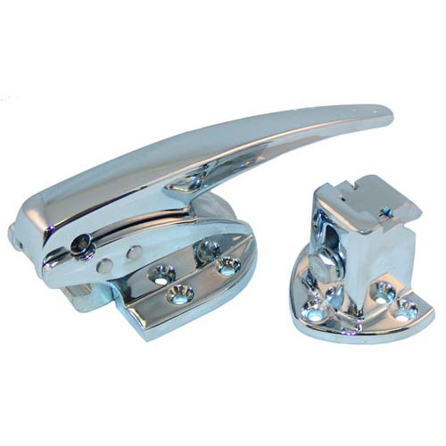 7" Door Latch with Strike, Curved Handle and Adjustable Offset