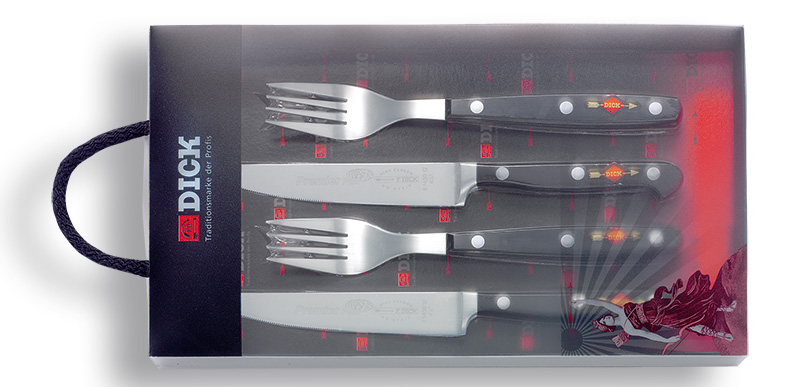 F. Dick 4 Piece Steak Set in Forged Steel