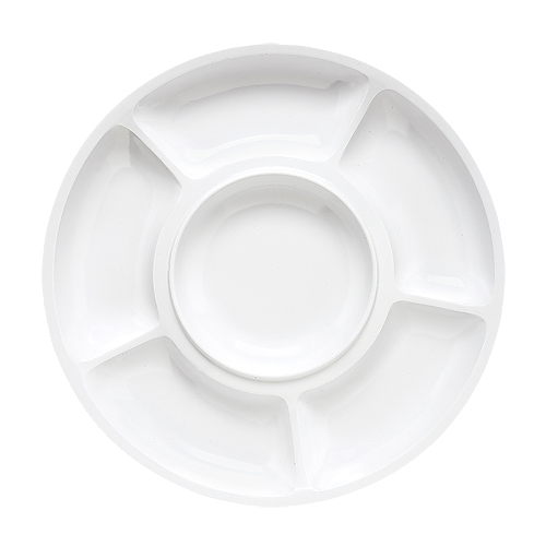 G. E. T. Melamine Plate, 6 Compartment, Milano Series, 14"