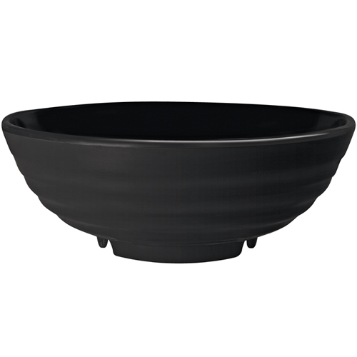 G. E. T. Melamine Bowl, Black Elegance Series, 36 oz., 7.75" Diameter x 3" Deep - Case of 12