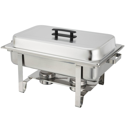 Winco 8-Quart Full-Size Newburg Oblong Chafer, Stainless Steel