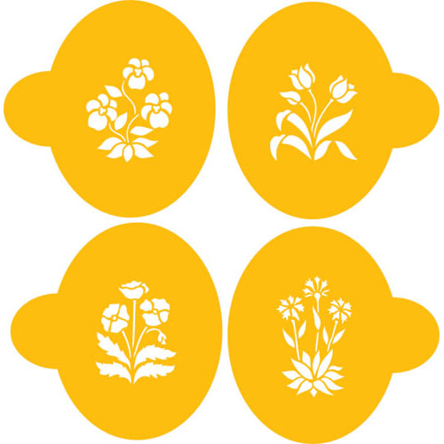 Designer Stencils Decorating Cookie Stencil, Spring Garden Cookies, Each pattern fits within circle