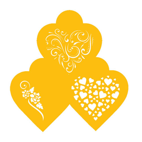 Designer Stencils Decorating Stencil Contemporary Hearts,-3.5