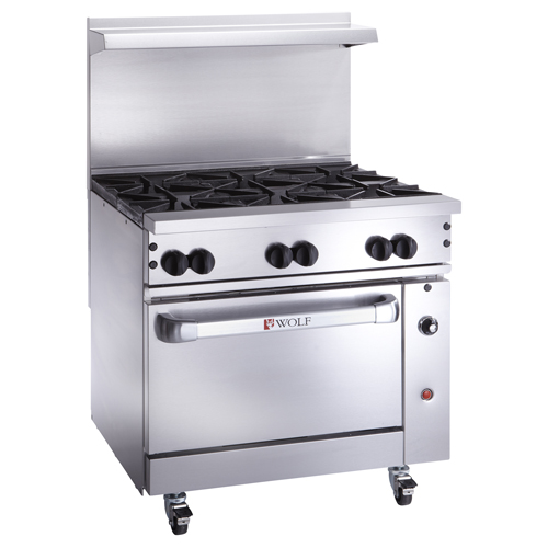 Wolf C36C-6BN Challenger Natural Gas Range 36", 6 Open Burners