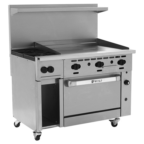 Wolf C48C-2B36GN Challenger Natural Gas Range 48", 2 Burners, 36" Manual Griddle