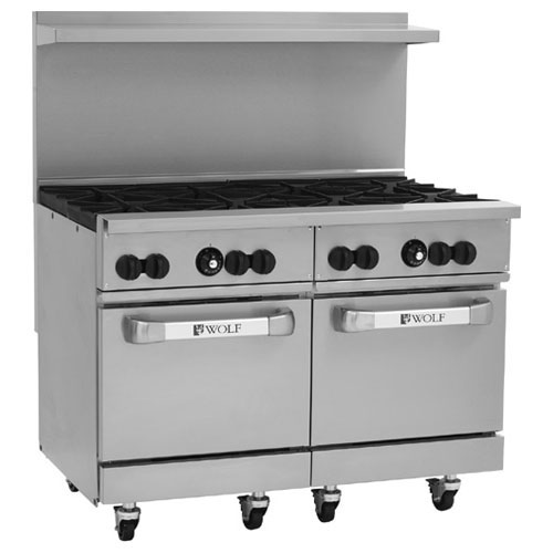 Wolf C48SS-8BP Challenger LP Gas Range 48", 8 Burners, 2 Standard Ovens