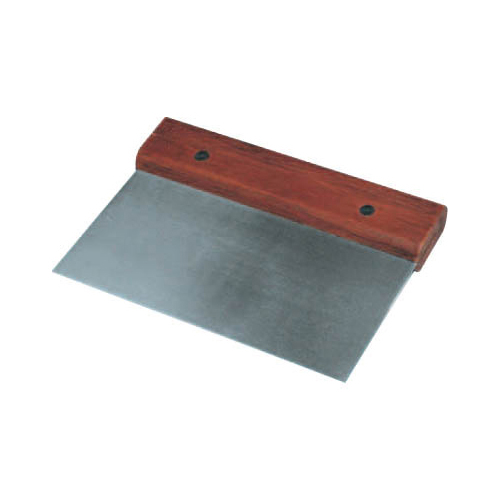 Winco Dough Scraper, Wood Handle, 6" x 3" Blade