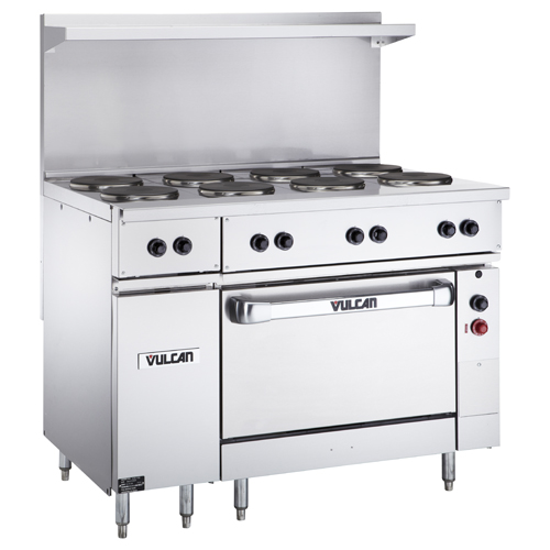 Vulcan EV48S-8FP240 Electric Restaurant Range 48", 8 French Plates - 240V