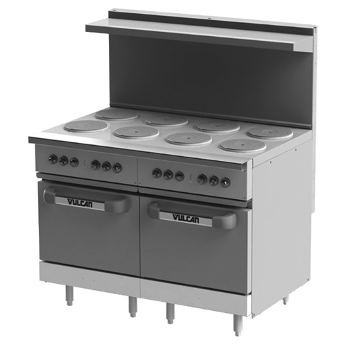 Vulcan EV48SS-8FP240 Electric Restaurant Range 48", 8 French Plates, 2 Ovens - 240V