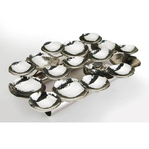 Eastern Tabletop Stainless Steel Hors D'oeuvres Hammered Sectional Platter #9335