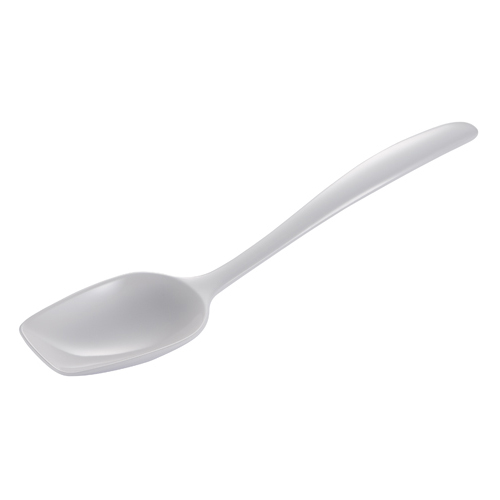 Melamine Food Serving Spoon, White - 10" 