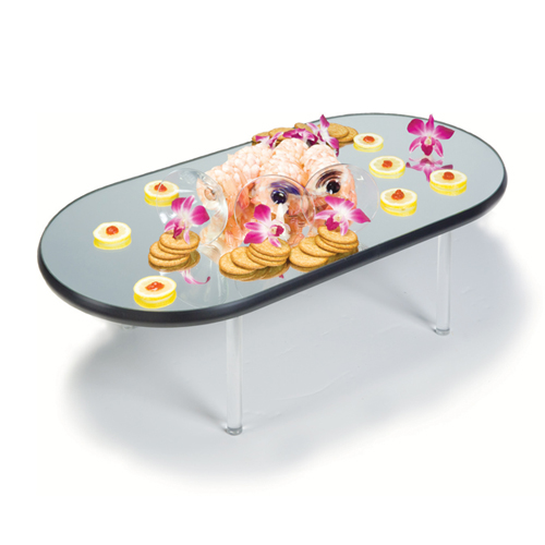 Geneva 2264 Tiered Display Mirror Tray - Oval