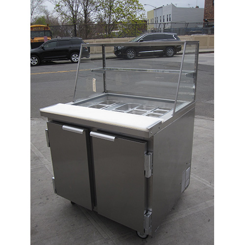 Leader LM36-SC-SS Bain Marie Self Contained Sandwich Prep Table 36", Used Excellent Condition