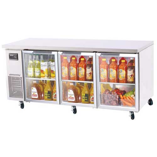 Turbo Air JUR-72-G Glass Door Undercounter Refrigerator - 72"