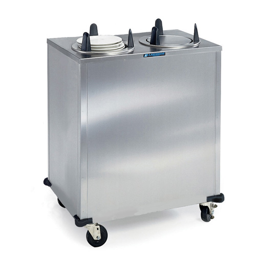 Lakeside 5207 Mobile Unheated Enclosed-Cabinet Dish Dispenser - 2 Stack, Round, Plate Size: 6-5/8" to 7-1/4"