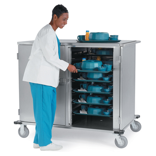 Lakeside LA5632 Low Profile Elite Tray Delivery Cart - 32 Tray Cap.