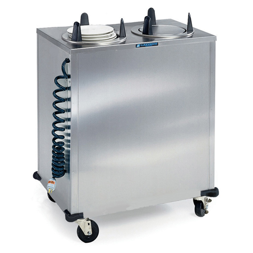 Lakeside 6210 Mobile Heated Enclosed-Cabinet Dish Dispenser - 2 Stack, Round, Plate Size: 9-1/4" to 10-1/8"