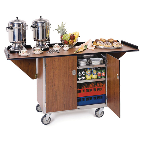 Lakeside 675 Beverage Service Cart w/ Drop Leaves 21 x 35