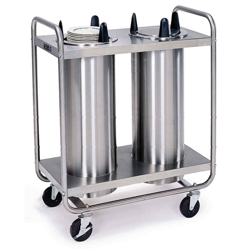 Lakeside LA7211 Mobile Unheated Tubular-Frame Dish Dispenser - 2 Stack, Plate Size: 10-1/4" to 11"