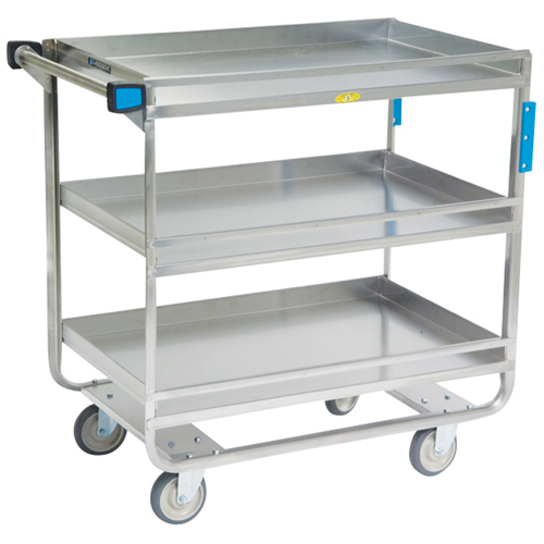 Lakeside 730 Stainless Steel Guard Rail Utility Cart 3 Shelf 21 x 33