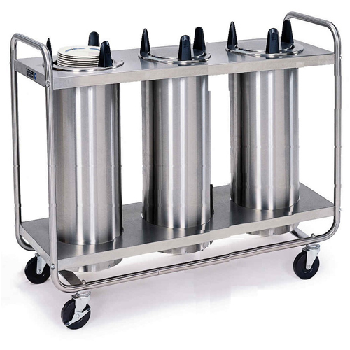 Lakeside LA7307 Mobile Unheated Tubular-Frame Dish Dispenser - 3 Stack, Plate Size: 6-5/8" to 7-1/4"