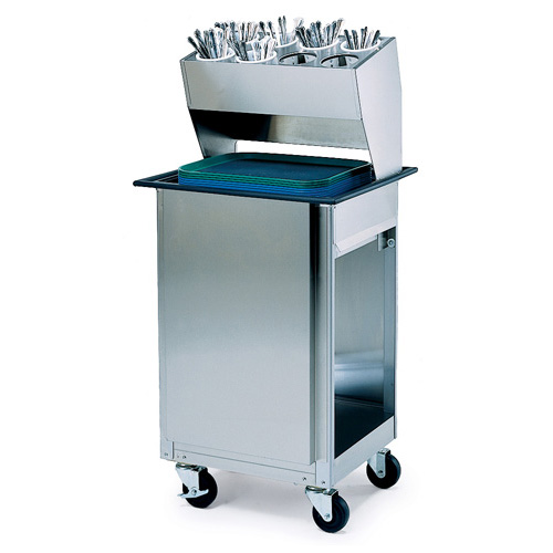 Lakeside 986 Adjust-a-Fit Mobile Cabinet Tray Dispenser w/Silverware Holder