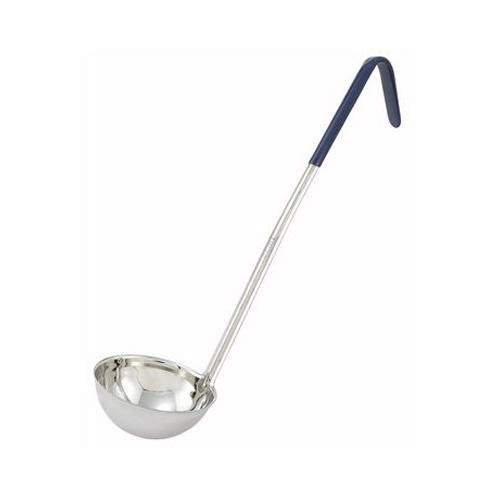 Winco LDC-8 Blue 8 Oz. One-Piece Color-Coded Ladle