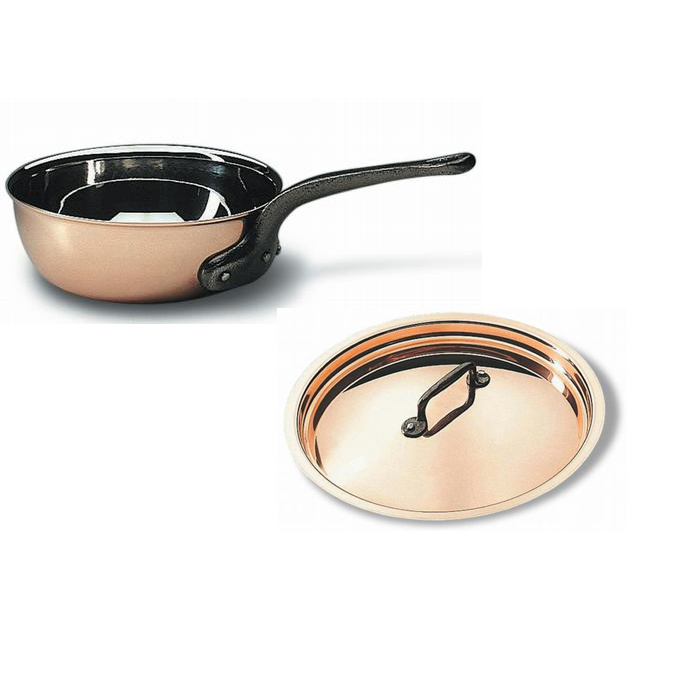 Matfer 373120 Copper Flared Saute Pan with Lid 15/8 Quart Saute Pans