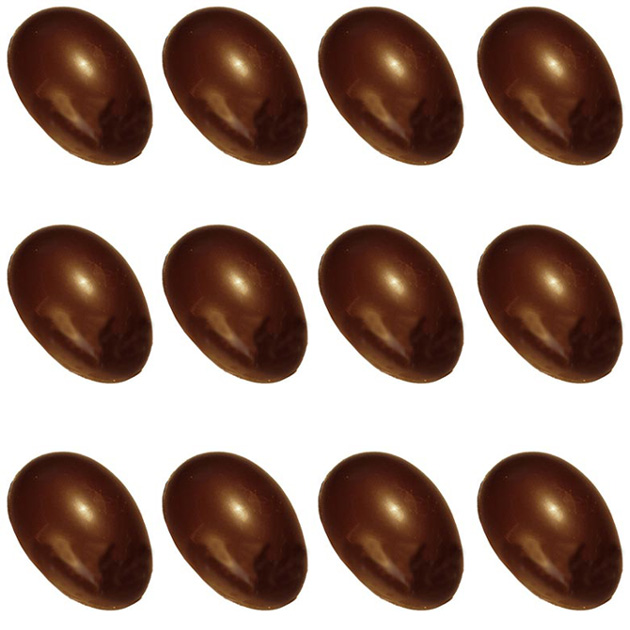 Polycarbonate Chocolate Mold Egg 2", 12 Cavities